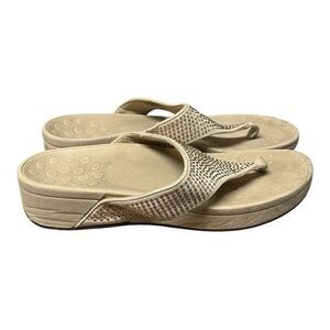 Vionic Sandals‎ Women’s Size 10 Naples Wedge Rhinestone Tan
